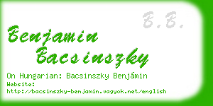 benjamin bacsinszky business card